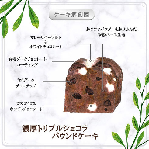 濃厚トリプルショコラパウンドケーキ/グルテンフリー・無添加・白砂糖不使用