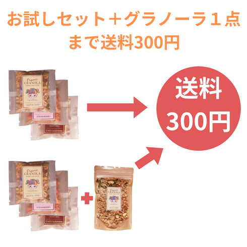 【食べきりサイズ】グラノーラお試し3点セット/プレーン・チョコ・いちご